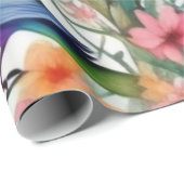 Liebliche bunte Blume Umschlagpapier Geschenkpapier (Rolleneckpunkt)