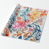 Liebliche bunte Blume Umschlagpapier Geschenkpapier (Ungerollt)