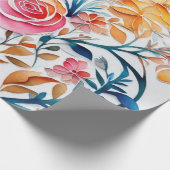 Liebliche bunte Blume Umschlagpapier Geschenkpapier (Ecke)