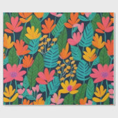 Liebliche bunte Blume und Vögel Umschlagpapier Geschenkpapier (Flach)