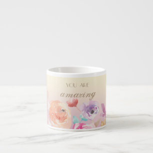 Liebliche bunte Wasserfarben Blumen Espressotasse