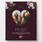 Liebliche Burgundy Custom Heart Form Paare Fotos Fotoplatte (Vorderseite)