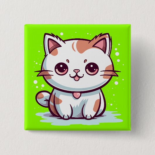 Liebliche Cat Kawaii Style Clipart-47758 Button (Vorderseite)