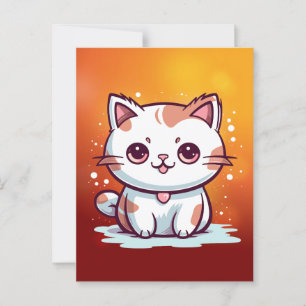 Liebliche Cat Kawaii Style Clipart-47758 Postkarte