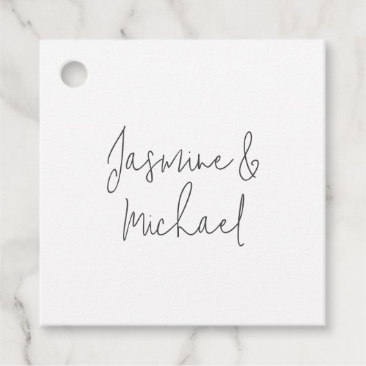 Liebliche Chic Calligraphy Couple Names Geschenkanhänger (Vorderseite)