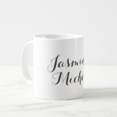 Liebliche Chic Calligraphy Couple Names Kaffeetasse (Vorderseite Links)