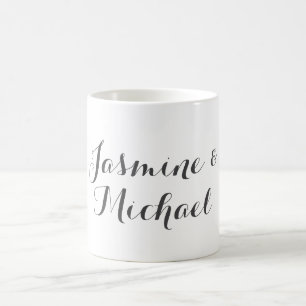 Liebliche Chic Calligraphy Couple Names Kaffeetasse