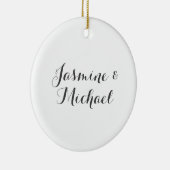 Liebliche Chic Calligraphy Couple Names Keramik Ornament (Rechts)