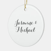 Liebliche Chic Calligraphy Couple Names Keramik Ornament (Links)