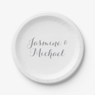 Liebliche Chic Calligraphy Couple Names Pappteller