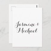 Liebliche Chic Calligraphy Couple Names Postkarte (Vorne/Hinten)