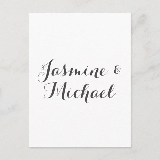Liebliche Chic Calligraphy Couple Names Postkarte (Vorderseite)