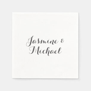 Liebliche Chic Calligraphy Couple Names Serviette