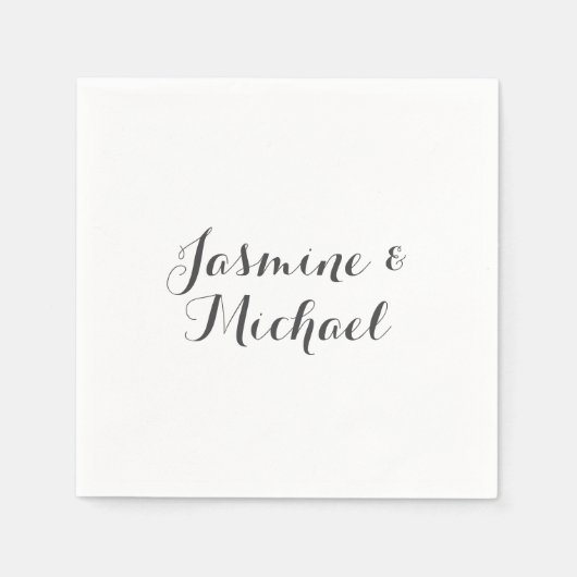 Liebliche Chic Calligraphy Couple Names Serviette (Vorderseite)