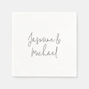 Liebliche Chic Calligraphy Couple Names Serviette