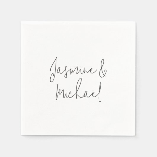 Liebliche Chic Calligraphy Couple Names Serviette (Vorderseite)