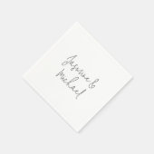 Liebliche Chic Calligraphy Couple Names Serviette (Ecke)
