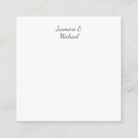 Liebliche Chic Calligraphy Couple Names Wedding Begleitkarte (Vorderseite)