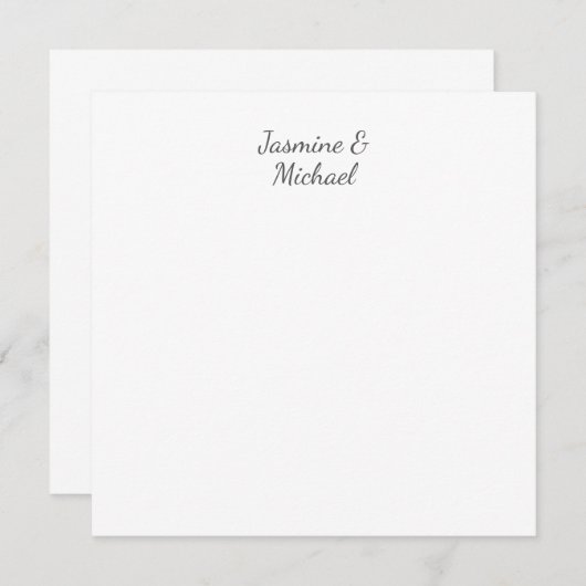Liebliche Chic Calligraphy Couple Names Wedding Ca (Vorne/Hinten)