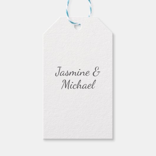Liebliche Chic Calligraphy Couple Names Wedding Geschenkanhänger (Vorderseite)