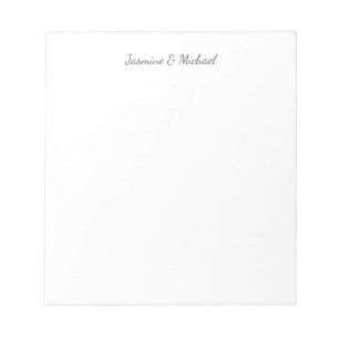 Liebliche Chic Calligraphy Couple Names Wedding Notizblock