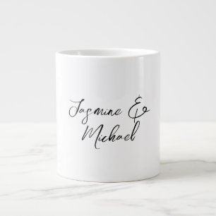 Liebliche Chic Calligraphy Names Hochzeiten Jumbo-Tasse
