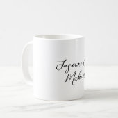 Liebliche Chic Calligraphy Names Hochzeiten Kaffeetasse (Vorderseite Links)