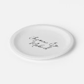 Liebliche Chic Calligraphy Names Hochzeiten Pappteller (Schrägansicht)
