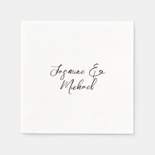 Liebliche Chic Calligraphy Names Hochzeiten Serviette