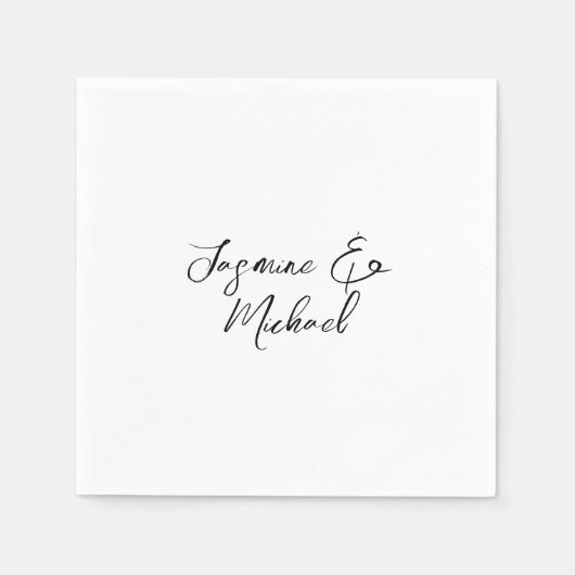 Liebliche Chic Calligraphy Names Hochzeiten Serviette (Vorderseite)