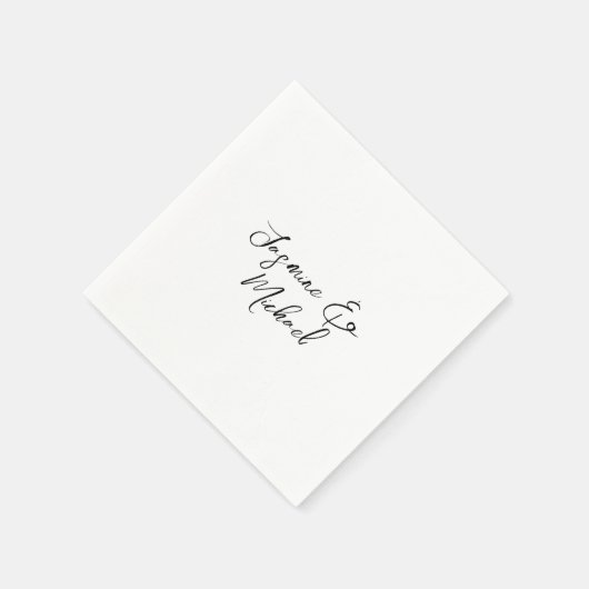 Liebliche Chic Calligraphy Names Hochzeiten Serviette (Ecke)