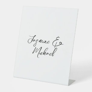 Liebliche Chic Calligraphy Names Hochzeiten Sockelschild
