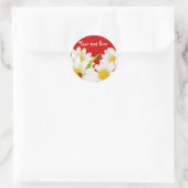 Liebliche Daisies- und Ladybugs-Stickers Runder Aufkleber (Tasche)