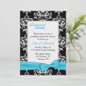 Liebliche Damask Hochzeit Probe Dinner Einladung (Stehend Vorderseite)