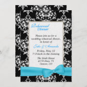 Liebliche Damask Hochzeit Probe Dinner Einladung (Vorne/Hinten)