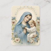 Liebliche Dame in blauem Gedicht Maria und Jesus v Visitenkarte (Vorderseite)