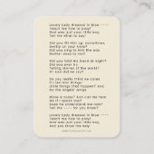 Liebliche Dame in blauem Gedicht Maria und Jesus v Visitenkarte (Rückseite)