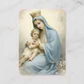 Liebliche Dame in blauem Gedicht Maria und Jesus v Visitenkarte (Vorderseite)