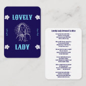 Liebliche Dame in Blauer Gebetskarte Platzkarte (Vorne/Hinten)