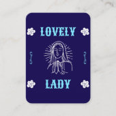 Liebliche Dame in Blauer Gebetskarte Platzkarte (Vorderseite)