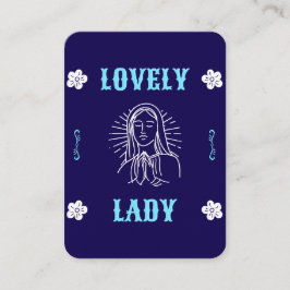 Liebliche Dame in Blauer Gebetskarte Platzkarte