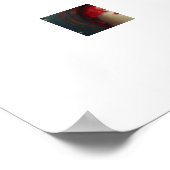 Liebliche Dame in Rot mit Holly-Blätter Poster (Ecke)