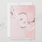 Liebliche Einladung zur Hochzeit, rosa und weiß (Rückseite)