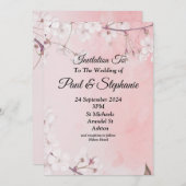 Liebliche Einladung zur Hochzeit, rosa und weiß (Vorne/Hinten)