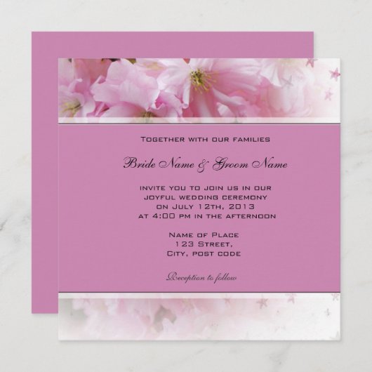 Liebliche Einladung zur Hochzeit von Weichkirsche (Vorne/Hinten)