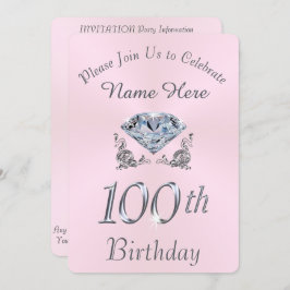 Liebliche Einladungen der 100. Geburtstagsparty vo