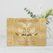 Liebliche Einladungen zum 50. Geburtstag der golde (Stehend Vorderseite)