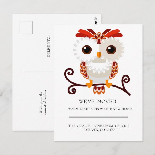 liebliche    Eule Postkarte (Vorne/Hinten)