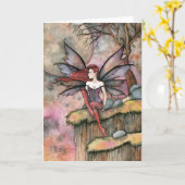 Liebliche Fairy Grußkarte ~ Leere Karte (Gelbe Blume)