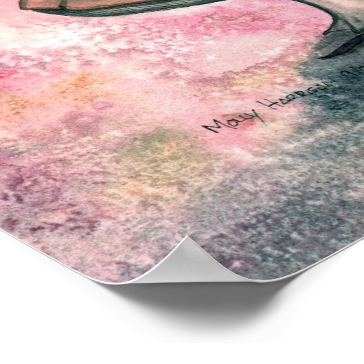 Liebliche Fee auf Mushroom Poster Print (Ecke)